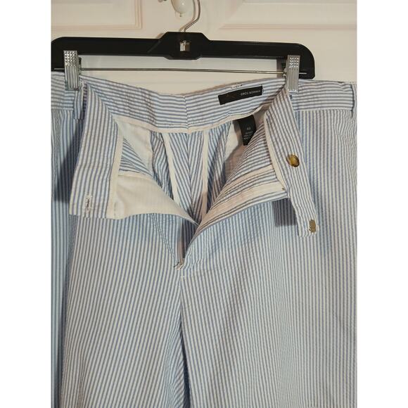 Greg Norman Men's Shorts Size 40 Blue White Striped Seersucker Pockets Casual - Picture 4 of 7